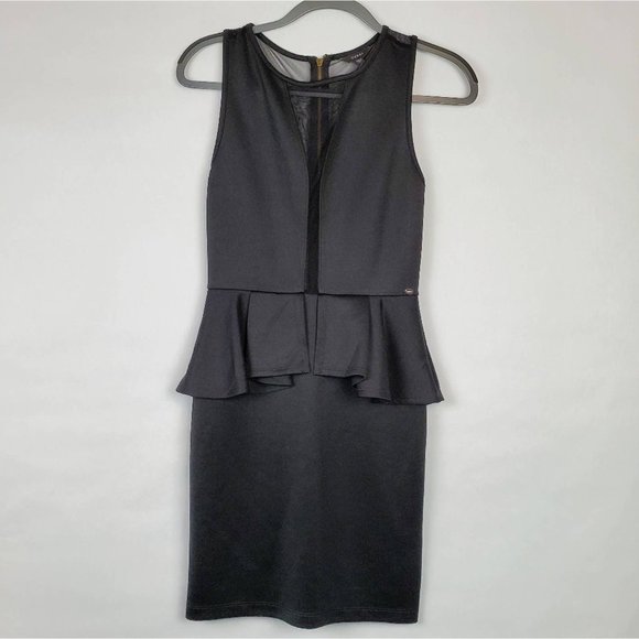Guess dress sleeveless black bodycon peplum small - Picture 1 of 4
